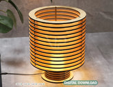 Decorative Modern Cylinder Table Wooden Lamp Laser Cut Desk Lamp Vector plans Digital Download SVG DXF |#U217|